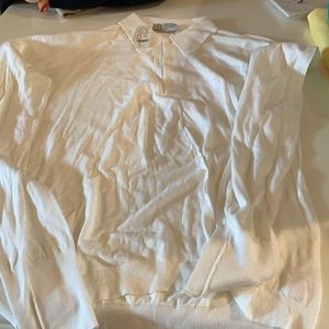 John Smedely’s sea island cotton long sleeve polo shirt size XL off white color